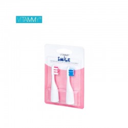 Antgaliai dantų šepetėliui VITAMMY Smile (mėlynas ir rožinis) (2 vnt.)